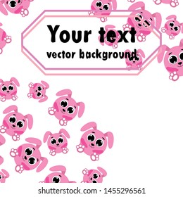 Cute rabbit vector. Easter Bunny. Can be used for kids shirt design., children cartoon character, vector background.