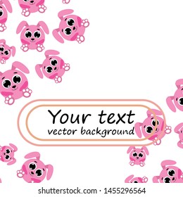 Cute rabbit vector. Easter Bunny. Can be used for kids shirt design., children cartoon character, vector background.