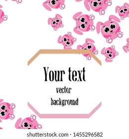 Cute rabbit vector. Easter Bunny. Can be used for kids shirt design., children cartoon character, vector background.