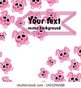 Cute rabbit vector. Easter Bunny. Can be used for kids shirt design., children cartoon character, vector background.