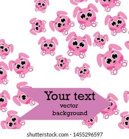 Cute rabbit vector. Easter Bunny. Can be used for kids shirt design., children cartoon character, vector background.
