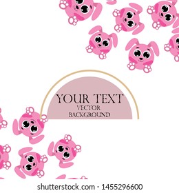 Cute rabbit vector. Easter Bunny. Can be used for kids shirt design., children cartoon character, vector background.