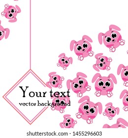 Cute rabbit vector. Easter Bunny. Can be used for kids shirt design., children cartoon character, vector background.