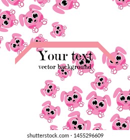 Cute rabbit vector. Easter Bunny. Can be used for kids shirt design., children cartoon character, vector background.