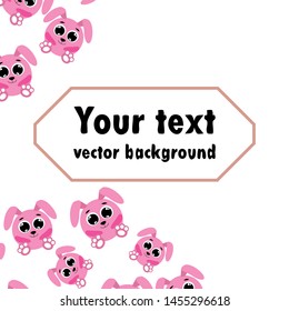 Cute rabbit vector. Easter Bunny. Can be used for kids shirt design., children cartoon character, vector background.