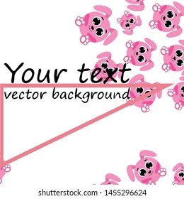 Cute rabbit vector. Easter Bunny. Can be used for kids shirt design., children cartoon character, vector background.