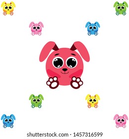 Cute rabbit vector. Easter Bunny. Can be used for kids shirt design., children cartoon character, vector background.