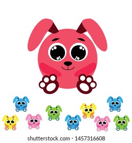 Cute rabbit vector. Easter Bunny. Can be used for kids shirt design., children cartoon character, vector background.
