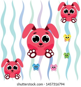Cute rabbit vector. Easter Bunny. Can be used for kids shirt design., children cartoon character, vector background.