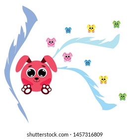 Cute rabbit vector. Easter Bunny. Can be used for kids shirt design., children cartoon character, vector background.