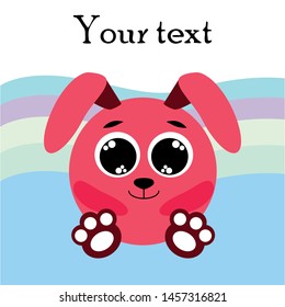 Cute rabbit vector. Easter Bunny. Can be used for kids shirt design., children cartoon character, vector background.