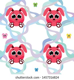 Cute rabbit vector. Easter Bunny. Can be used for kids shirt design., children cartoon character, vector background.