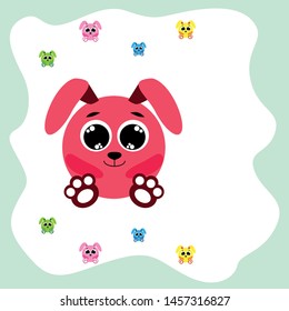 Cute rabbit vector. Easter Bunny. Can be used for kids shirt design., children cartoon character, vector background.