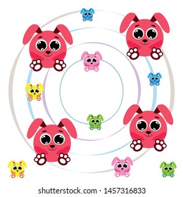 Cute rabbit vector. Easter Bunny. Can be used for kids shirt design., children cartoon character, vector background.