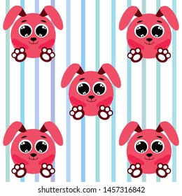 Cute rabbit vector. Easter Bunny. Can be used for kids shirt design., children cartoon character, vector background.