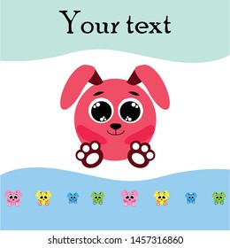 Cute rabbit vector. Easter Bunny. Can be used for kids shirt design., children cartoon character, vector background.