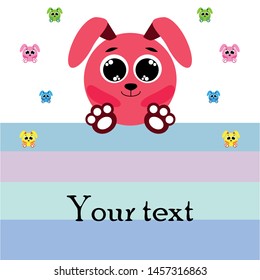 Cute rabbit vector. Easter Bunny. Can be used for kids shirt design., children cartoon character, vector background.