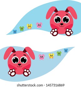 Cute rabbit vector. Easter Bunny. Can be used for kids shirt design., children cartoon character, vector background.