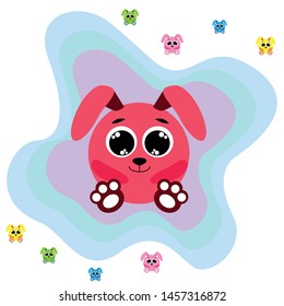 Cute rabbit vector. Easter Bunny. Can be used for kids shirt design., children cartoon character, vector background.