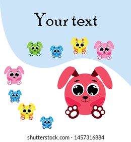 Cute rabbit vector. Easter Bunny. Can be used for kids shirt design., children cartoon character, vector background.
