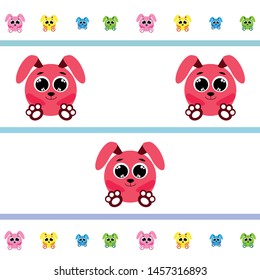 Cute rabbit vector. Easter Bunny. Can be used for kids shirt design., children cartoon character, vector background.