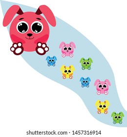 Cute rabbit vector. Easter Bunny. Can be used for kids shirt design., children cartoon character, vector background.
