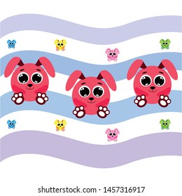 Cute rabbit vector. Easter Bunny. Can be used for kids shirt design., children cartoon character, vector background.