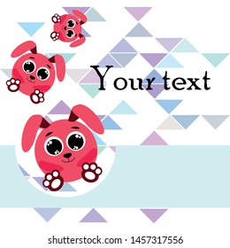 Cute rabbit vector. Easter Bunny. Can be used for kids shirt design., children cartoon character, vector background.