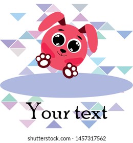 Cute rabbit vector. Easter Bunny. Can be used for kids shirt design., children cartoon character, vector background.