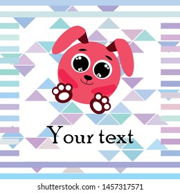 Cute rabbit vector. Easter Bunny. Can be used for kids shirt design., children cartoon character, vector background.