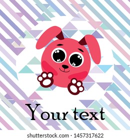 Cute rabbit vector. Easter Bunny. Can be used for kids shirt design., children cartoon character, vector background.