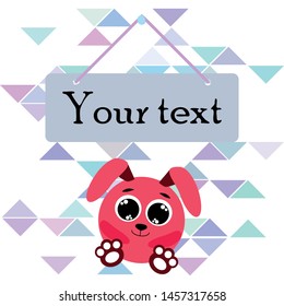 Cute rabbit vector. Easter Bunny. Can be used for kids shirt design., children cartoon character, vector background.