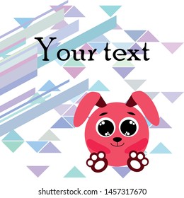 Cute rabbit vector. Easter Bunny. Can be used for kids shirt design., children cartoon character, vector background.
