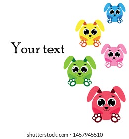 Cute rabbit vector. Easter Bunny. Can be used for kids shirt design., children cartoon character, vector background.