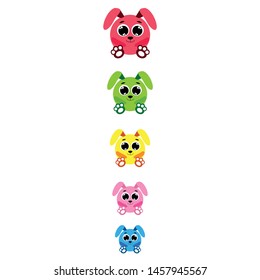 Cute rabbit vector. Easter Bunny. Can be used for kids shirt design., children cartoon character, vector background.