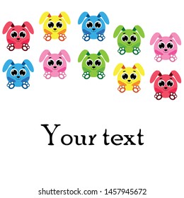 Cute rabbit vector. Easter Bunny. Can be used for kids shirt design., children cartoon character, vector background.