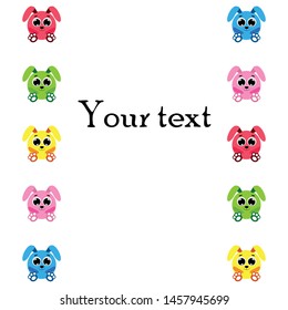 Cute rabbit vector. Easter Bunny. Can be used for kids shirt design., children cartoon character, vector background.