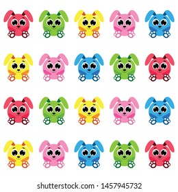 Cute rabbit vector. Easter Bunny. Can be used for kids shirt design., children cartoon character, vector background.