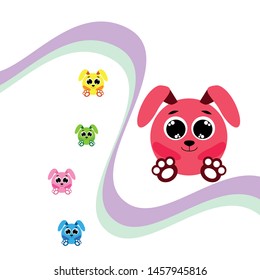 Cute rabbit vector. Easter Bunny. Can be used for kids shirt design., children cartoon character, vector background.