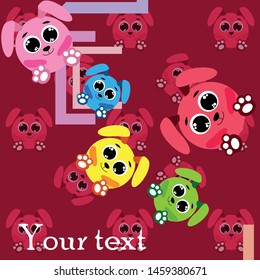Cute rabbit vector. Easter Bunny. Can be used for kids shirt design., children cartoon character, vector background.