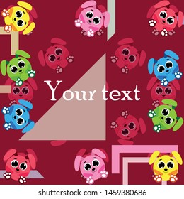 Cute rabbit vector. Easter Bunny. Can be used for kids shirt design., children cartoon character, vector background.