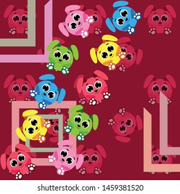 Cute rabbit vector. Easter Bunny. Can be used for kids shirt design., children cartoon character, vector background.