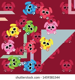 Cute rabbit vector. Easter Bunny. Can be used for kids shirt design., children cartoon character, vector background.
