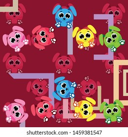 Cute rabbit vector. Easter Bunny. Can be used for kids shirt design., children cartoon character, vector background.