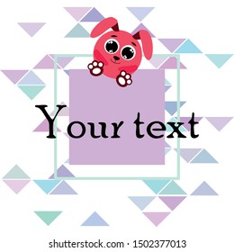 Cute rabbit vector. Easter Bunny. Can be used for kids shirt design., children cartoon character, vector background.