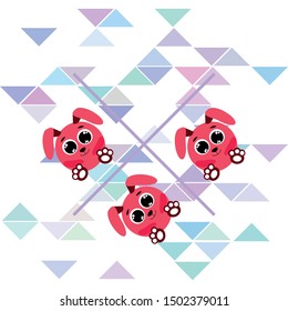 Cute rabbit vector. Easter Bunny. Can be used for kids shirt design., children cartoon character, vector background.