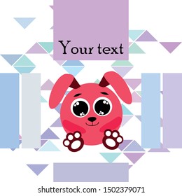 Cute rabbit vector. Easter Bunny. Can be used for kids shirt design., children cartoon character, vector background.
