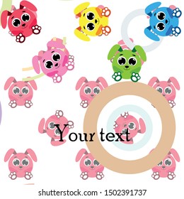 Cute rabbit vector. Easter Bunny. Can be used for kids shirt design., children cartoon character, vector background.