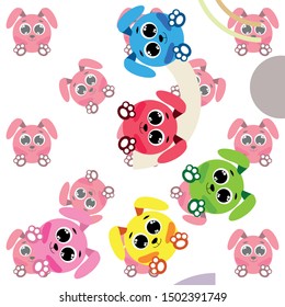 Cute rabbit vector. Easter Bunny. Can be used for kids shirt design., children cartoon character, vector background.
