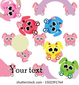 Cute rabbit vector. Easter Bunny. Can be used for kids shirt design., children cartoon character, vector background.